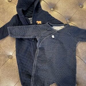 The Honest Company Quilted Black Onesie